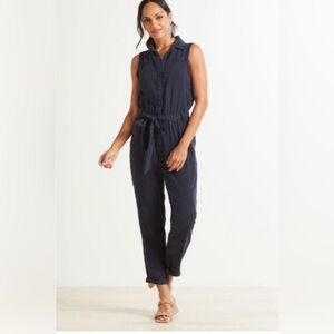 Cloth & Stone Dark Blue Sleeveless Tencel Jumpsuit
